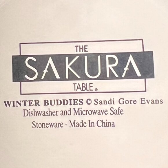 Trio of Vintage Sakura WINTER BUDDIES Stoneware Mugs w/ Art by Sandi Gore  Evans - Picture 8 of 8